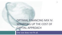 Session 20- Financing Mix IV (Cost of Capital Wrap up)