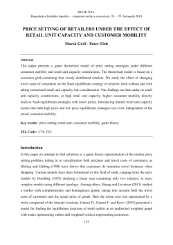 price setting of retailers under the effect of retail unit capacity and