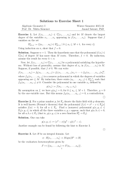 Solutions to Exercise Sheet 1