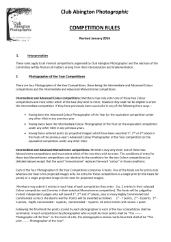 CAP Competition Rules 2017 - Club Abington Photographic