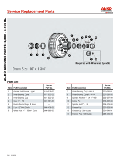 Service Replacement Parts Drum Size: 10" x 1 3/4"