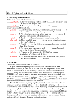 Unit 5 Dying to Look Good