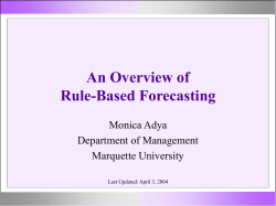 Rule-Based Forecasting - Forecasting Principles