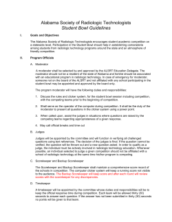 Alabama Society of Radiologic Technologists Student Bowl Guidelines