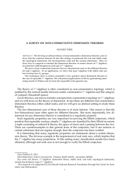 A SURVEY ON NON-COMMUTATIVE DIMENSION THEORIES The