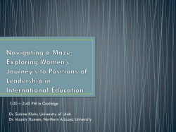 Navigating a Maze: Exploring Women*s Journey*s to Positions of