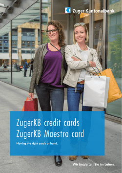 Kantonalbank credit cards Kantonalbank Maestro card