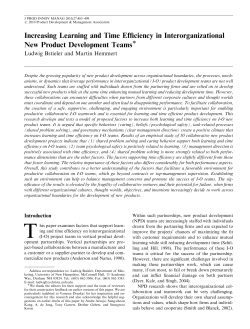Increasing Learning and Time Efficiency in Interorganizational New