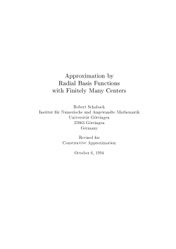 Approximation by Radial Basis Functions with Finitely Many Centers