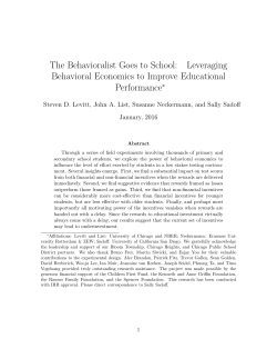 Leveraging Behavioral Economics to Improve Educational
