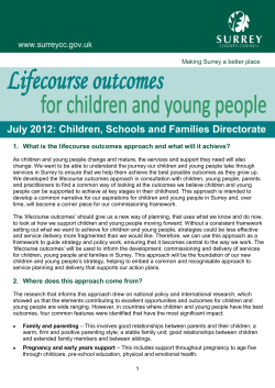 Lifecourse outcomes - Surrey County Council
