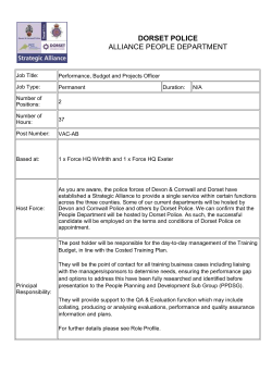 Job advert - Devon and Cornwall Police