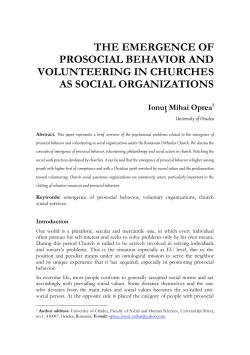 the emergence of prosocial behavior and volunteering in churches