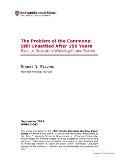 The Problem of the Commons: Still Unsettled After 100 Years