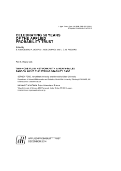 celebrating 50 years of the applied probability trust