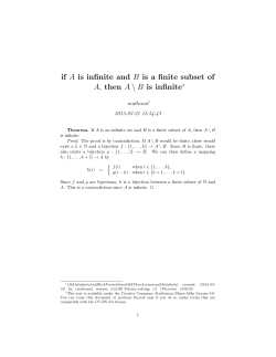 if A is infinite and B is a finite subset of A, then A
