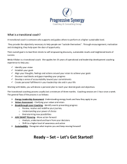 Ready &ndash; Set &ndash; Let`s Get Started! - Progressive Synergy Coaching