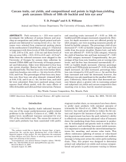 Carcass traits, cut yields, and compositional end points in high