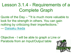 Lesson 3.1.6 - Requirements of a Complete Graph