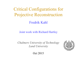Critical Configurations for Projective Reconstruction from Multiple