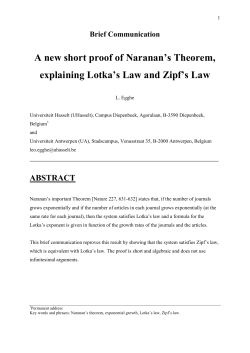 a new short proof of Naranan`s theorem L.Egghe JASIST revision