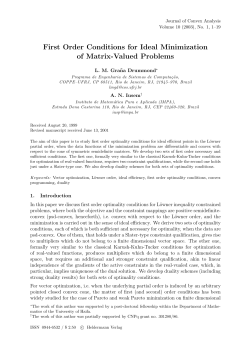 First Order Conditions for Ideal Minimization of Matrix