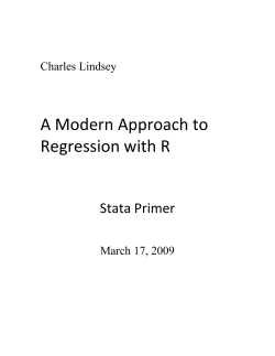 A Modern Approach to Regression with R