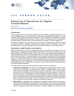 IDCVENDORFOCUS Enhancing IT Operations for Digital