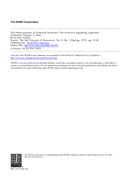 The Determination of Financial Structure: The Incentive