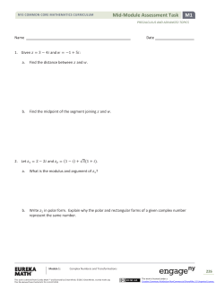 Precalculus and Advanced Topics Module 1: Mid