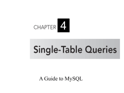 MySQL Chapter 4
