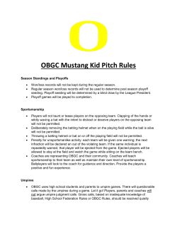 OBGC Mustang Kid Pitch Rules