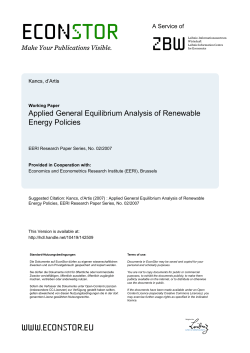 Applied General Equilibrium Analysis of Renewable