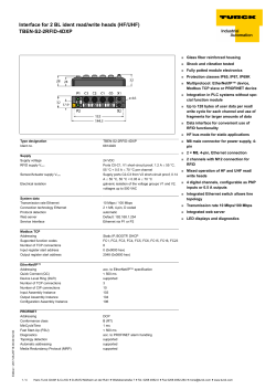 Interface for 2 BL ident read/write heads (HF/UHF) TBEN-S2