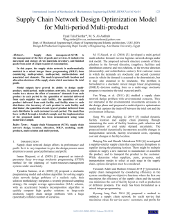 Supply Chain Network Design Optimization Model for Multi