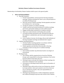 Berkeley Climate Coalition Governance Structure Membership in the