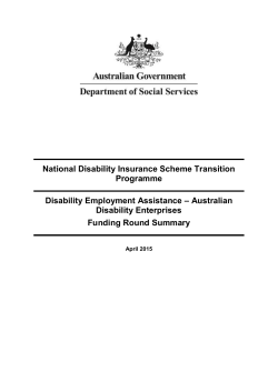 FCSI - Funding round summary - Department of Social Services