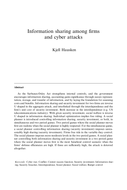 Information sharing among firms and cyber attacks