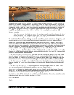 for the week of February 21, 2016: The Lamp that leads&hellip; God