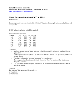 Guide for the calculation of ICC in SPSS