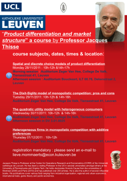 Product differentiation and market structure” a course