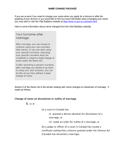 Name Change Package - The Courts of British Columbia