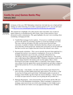 Costly (to you) Games Banks Play