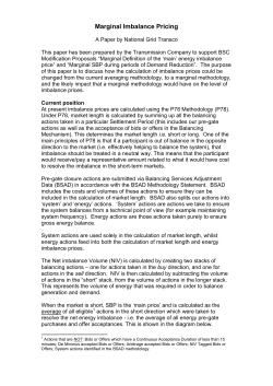 Marginal Imbalance Pricing