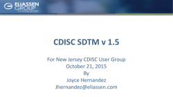 CDISC-SDTM Model -1.5-Highlights-2015-Oct