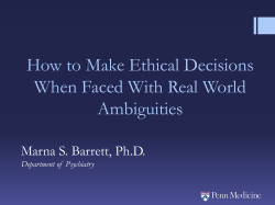 Ethical issues and decision-making in the treatment of trauma