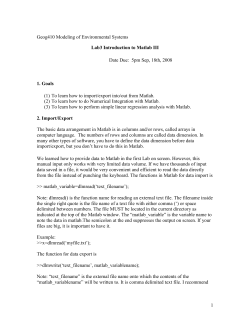 Lab3 Introduction to Matlab III