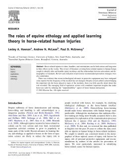 The roles of equine ethology and applied learning theory in horse