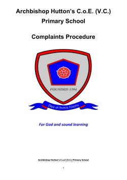 Complaints Procedure - Archbishop Hutton`s Primary School