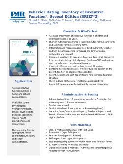 Behavior Rating Inventory of Executive Function®, Second Edition